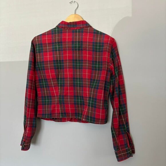 Vintage liz Claiborne cropped flannel pattern button up shirt - Picture 5 of 5